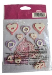ek success disney heart adhesive buttons 3 sizes &cinderella carriage