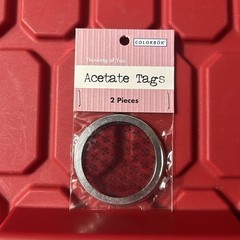 Colorbok Acetate Metal Rim Tags Thinking Of You Scrapbooking Craft Brand New