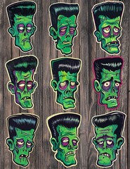 Rockabilly Zombie Die Cut Vinyl Stickers Scrapbooking Laptop Waterbottle