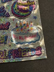 Vintage Lisa Frank Sticker Sheet Holographic Sparkly Metallic Girl Power