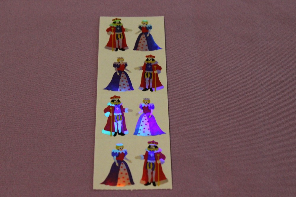 Mrs. Grossman’s RARE Strip of Vintage 1994 Shiny King & Queen Stickers!