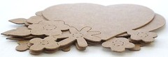 {4} HEART w/ Flower Accents – Bare Chipboard Die Cuts – 4.5″ x 5″