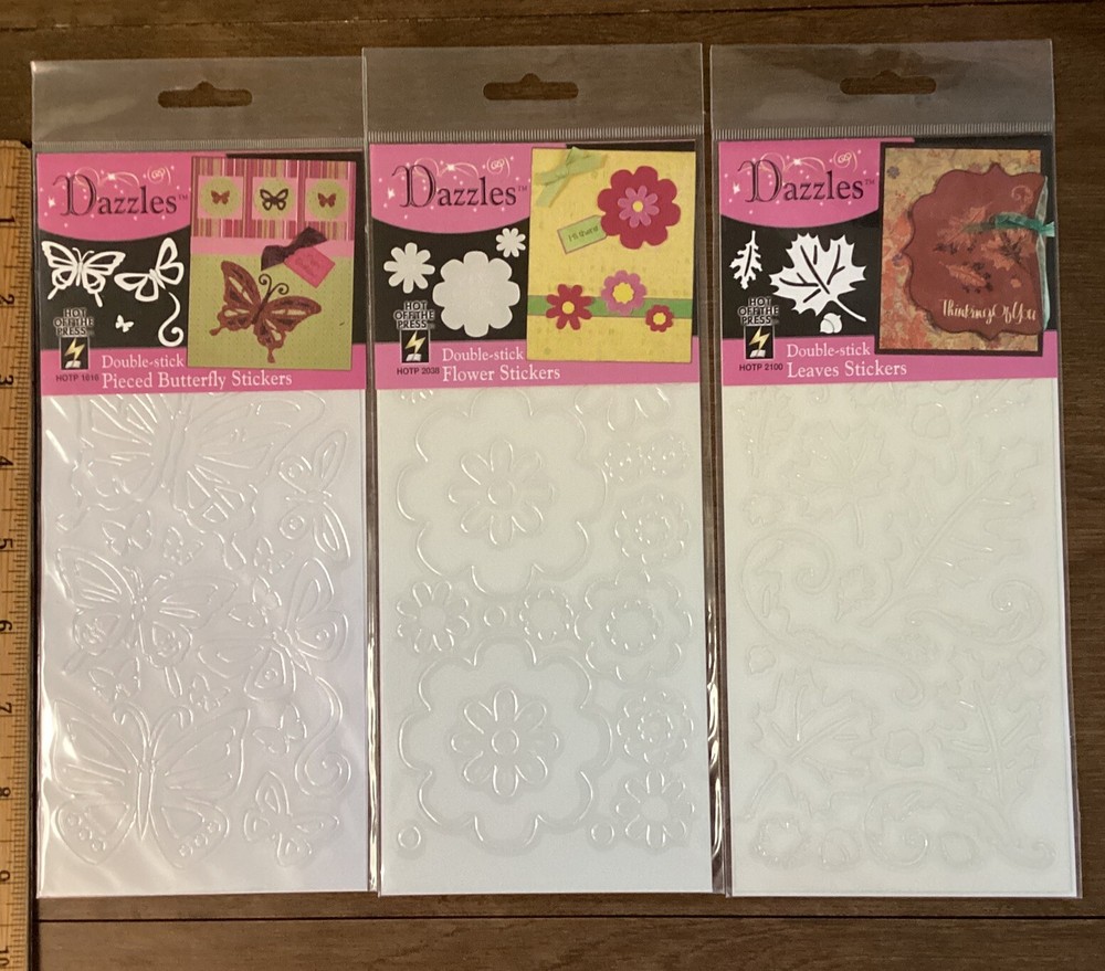 NOS Dazzles Double stick Stickers Lot 3