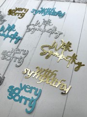 Die Cuts WITH SYMPATHY Sentiment 15 Pieces Foil Mirror Glitter Cardstock Card Sa