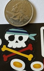 PIRATES TREASURE Stickers(30pc) •Skull & Crossbones•Gold•Swords •Map•Card Making