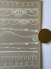 WHITE LACE BORDER Rub-On Transfers(4-1/2”x 7-3/4”)Title •Header•Card Making•