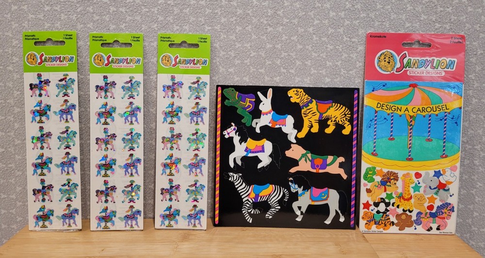 Vintage Sandylion Design A Carousel Prismatic Merry Go Round Horse Sheet Set