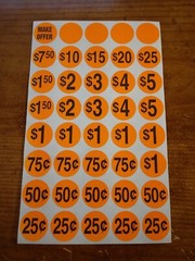 40 Garage sale stickers 3/4 inch Dots Orange 276752