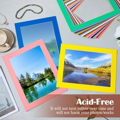 20 PCS Mixed Color 10×14 Inch PreCut Picture Mat For 8×11 Photos Art Prints