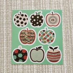 16 Cute Patterned Apple Stickers 1.8” Boho Apple Waterproof Vinyl Decals