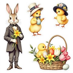Cardstock Die Cut Embellishments Easter (5) Cut Outs 5 Inch