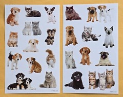 Dogs and Cats Sticker Sheet . Lot Of 2