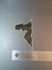 Vintage Stickers MUD FLAP GIRL Glossy Foil Vending Sticker VTG PVI Checkered 01