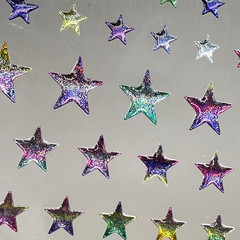 Pastel Rainbow Epoxy Glitter Star Dimensional Stickers Scrapbooking Cardmaking