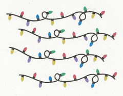 Christmas Light Die Cuts – 8 pcs. 6″ long, PRINTED Scrapbooking, (Style 2)