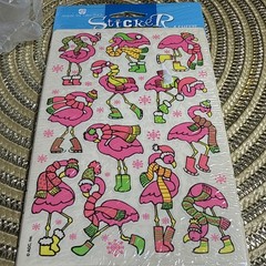 American Greetings Pink Flamingos Stickers 4 Sheets Vintage Forget Me Not