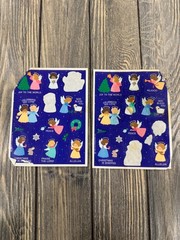Vintage 1985 Christmas Angel Sticker Sheets Religious Holiday Scrapbooking Craft