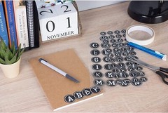(10 Packs) Chalkboard Theme Letter Sticker – 144-Pack Round Alphabet Labels