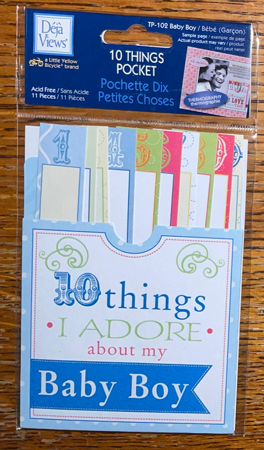 Deja Views LITTLE YELLOW BICYCLE 10 Things Pocket I Adore About My Baby Boy Note