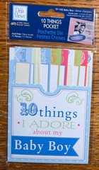 Deja Views LITTLE YELLOW BICYCLE 10 Things Pocket I Adore About My Baby Boy Note