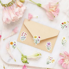 Wildflower Stickers,400Pcs Spring Flower Theme Stickers Waterproof Label Sticker