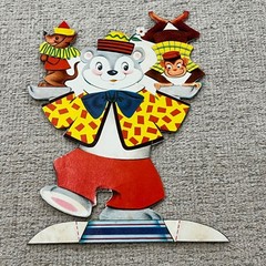 Vintage Circus Cardboard Cutouts Lion Clown Bear Monkey Pig Elephant Ephemera