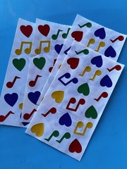 Vintage Frances Meyer Musical Notes 2 1/2″ x 4 1/2″ Sticker 10 Sheets