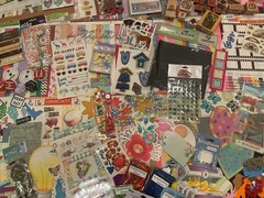 Huge Lot Art / Journal / scrapbooking 1025+ Supplies Stickers EMBELLISHMENTS NEW