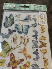 Butterflies Scrapbook Stickers & Rub On Transfers Lot