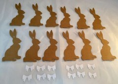 Tim Holtz Die Cuts * Cottontail * 12 Pieces* Black, White, Pastel, Gray or Kraft