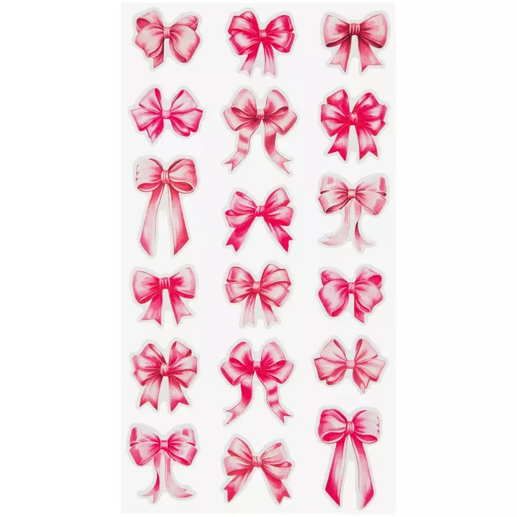 Pink Bow Paper Stickers Planner Supply Valentine’s Day Crafts Baby Shower