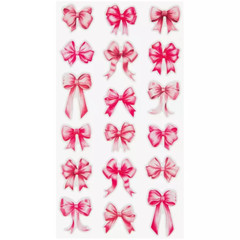 Pink Bow Paper Stickers Planner Supply Valentine’s Day Crafts Baby Shower