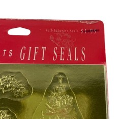 Hallmark Vintage Gold Foil Gift Seals Four Sheets 11 Stickers Ea.