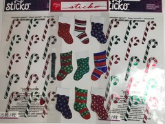 EK Success Sticko Candy Canes Scrapbook Stickers Lot Christmas Holiday Stockings