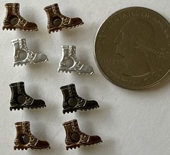 TINY WORK BOOT Eyelets (8pcs)Scrapbooking•Silver Grey•Black •Card Making•