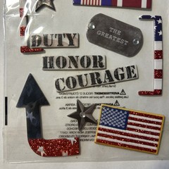 Paper House 3D American Hero Scrapbooking Stickers Glitter Marines Military