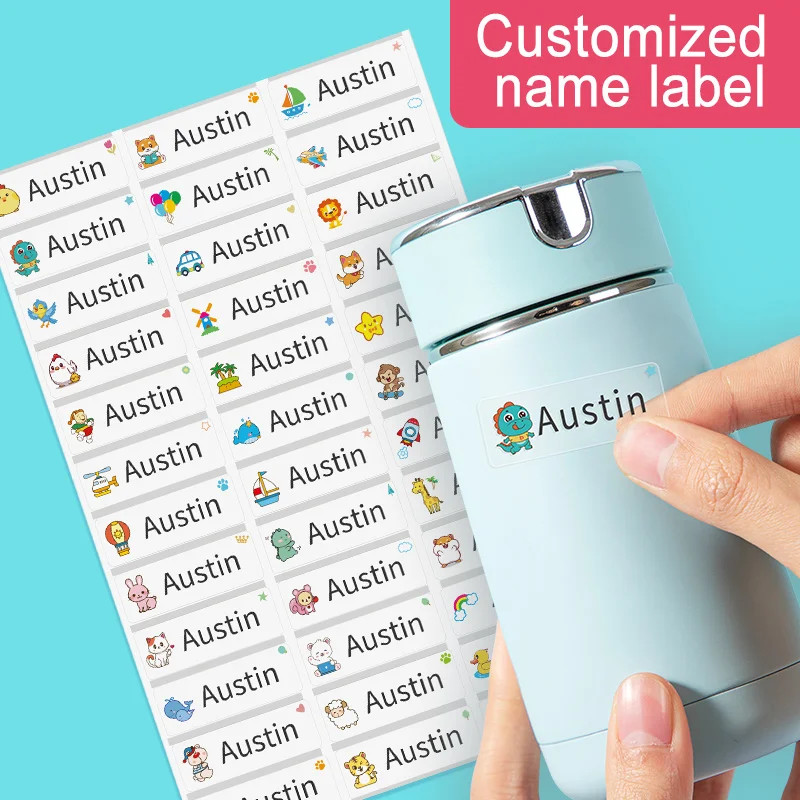 Custom Waterproof Transparent Name Stickers Personalized Labels for Kids School