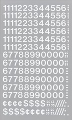 CHARTPAK Self-Adhesive Vinyl Numbers, 1/2 Inch High, White, 210 per Pack (01116)