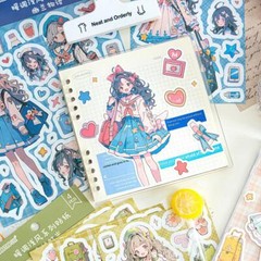 Kawaii Lolita Girls Paper Stickers Journal Planner Diary Decorative Crafts Kids