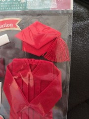 Very RARE Jolees Graduation Cap Gown Red Graduate Grad Diploma Scrapbook Sticker