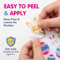 300 PCS Assorted Bunny Mini Stickers for Easter Party Favor DIY Craft Art, 6-Pac