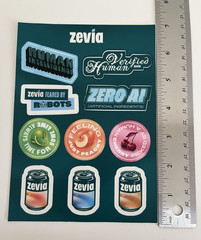Zevia Soda Promotional Sticker Sheet 5×7” Human Intelligence Verified Human