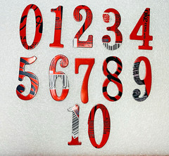 0-10 Numbers Set Handmade Die Cuts with a Recycled Aluminum Can
