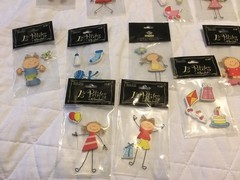 Lot of 28 The Paper Studio La Petites Wooden Sticker Embellishments new