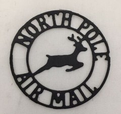 Christmas Die Cuts * North Pole Tag Topper * Set of 12 Black or White Cardstock