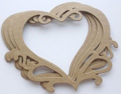 {4} ORNATE HEART FRAME – Accent Frames Chipboard Die Cuts – 3 1/2″ x 4 3/8″