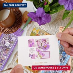 555Pcs 48Sheets Flower Stickers for Scrapbooking Transparent Die Cut Vintage Flo