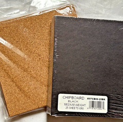 6″x6″ Black Chipboard & Cork Sheets Scrapbooking Paper Crafts Mixed Media Thick