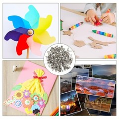 100pcs Mini Round Brads Pattern Clip Metal Sealing Clips for Scrapbooking Paper