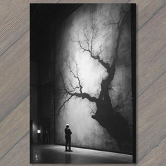 STICKER Giant Wall Tree Shadow Gallery Monochrome Surreal Exhibition Scene